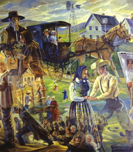 Detail of Behalt mural, Berlin, OH